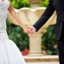 NB Outdoor Garden Bride Groom Holding Hands Winter 2016 Premier
