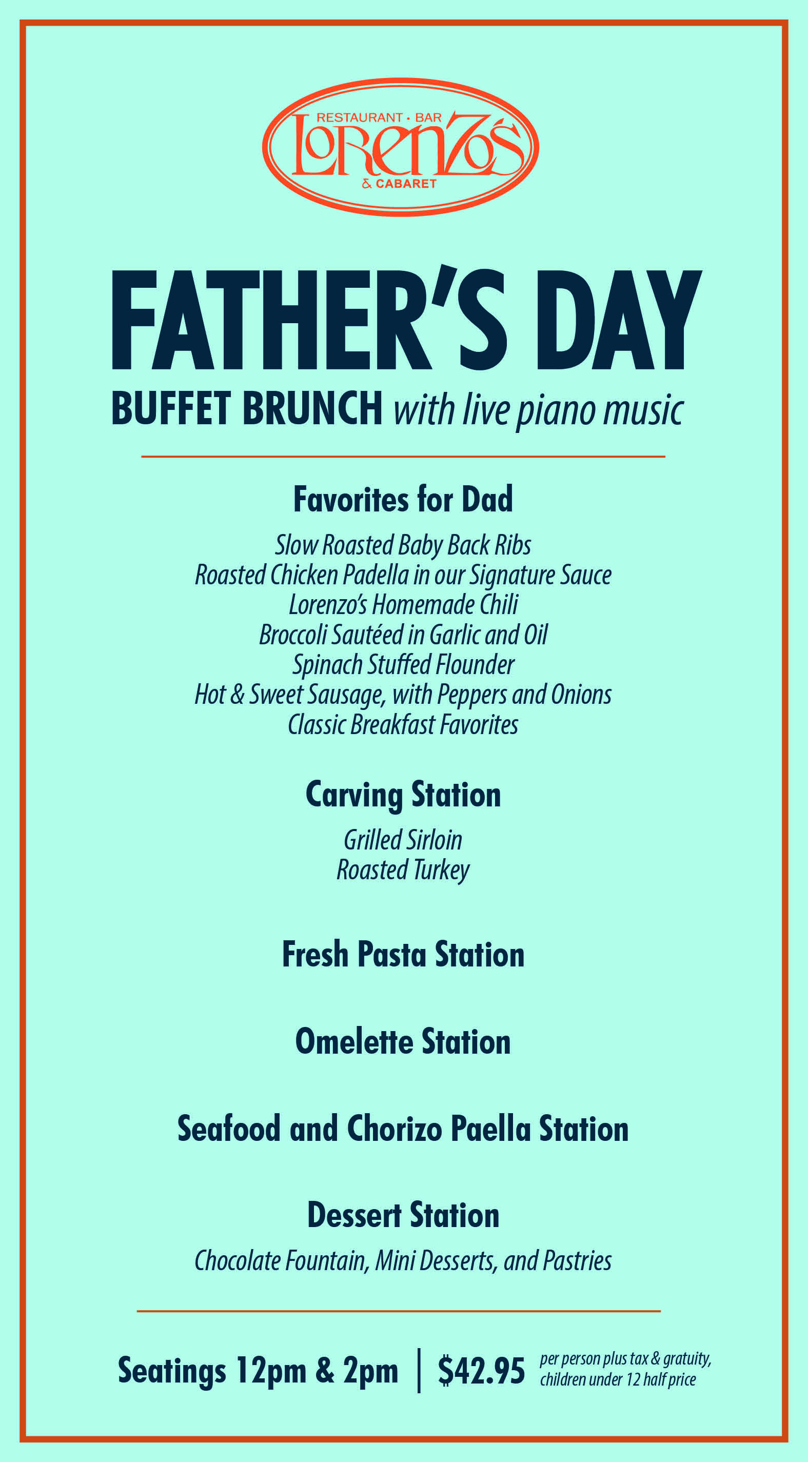 Father's Day Brunch Menu